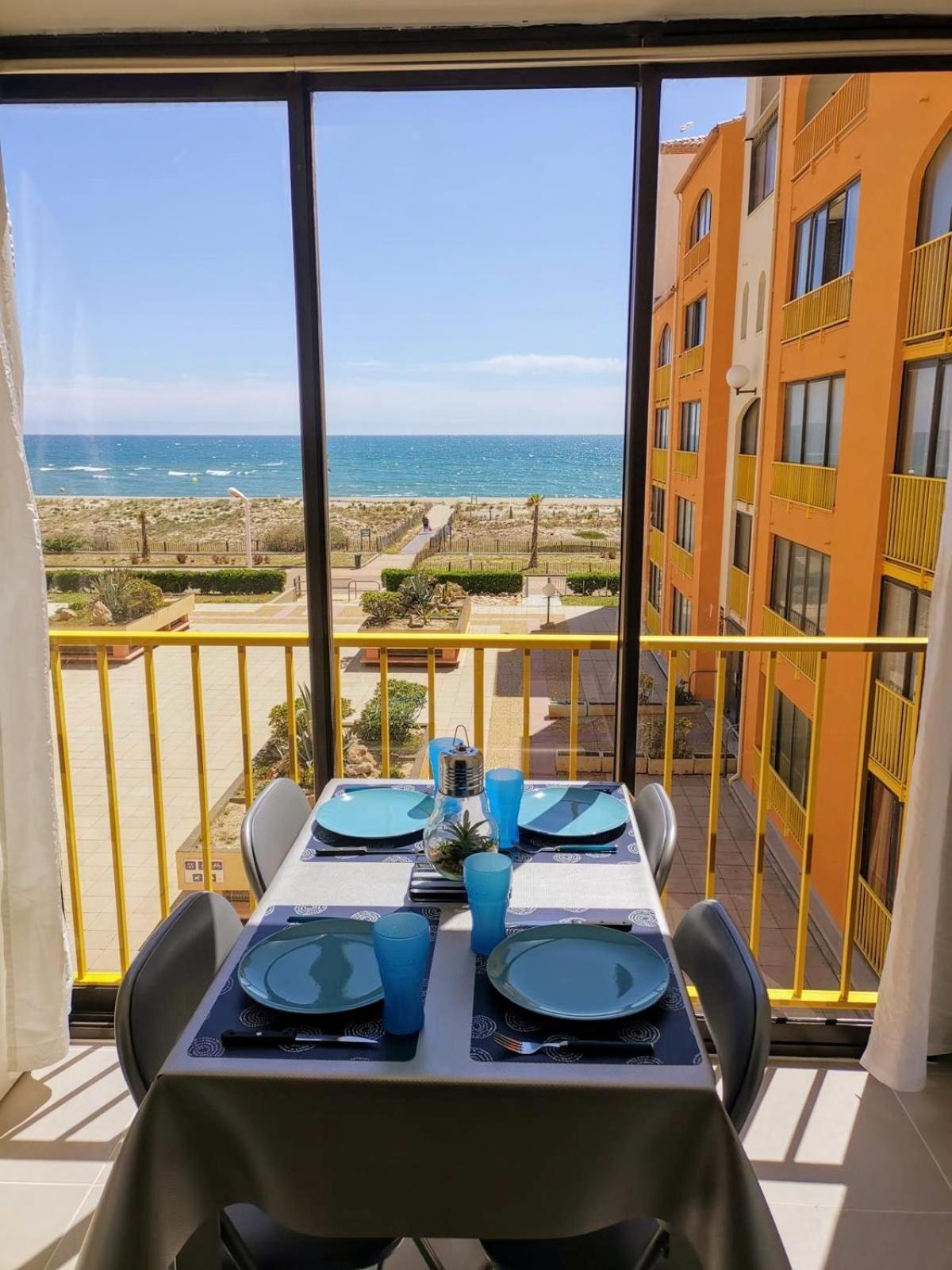 Appartement Vue Mer,Acces Direct Plage,Fibre,Clim,Parking Public Gratuit Ле Баркарес Экстерьер фото