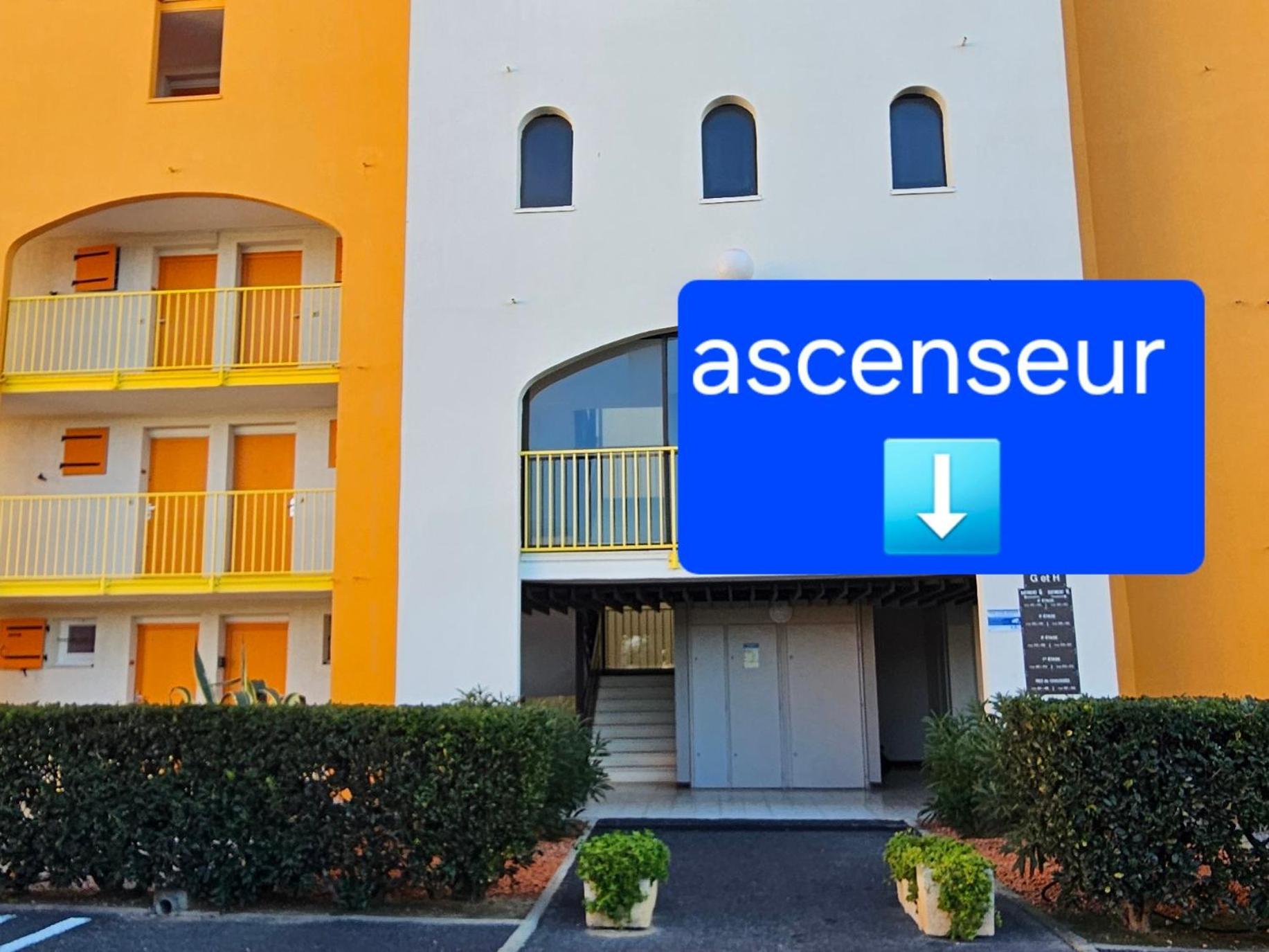 Appartement Vue Mer,Acces Direct Plage,Fibre,Clim,Parking Public Gratuit Ле Баркарес Экстерьер фото